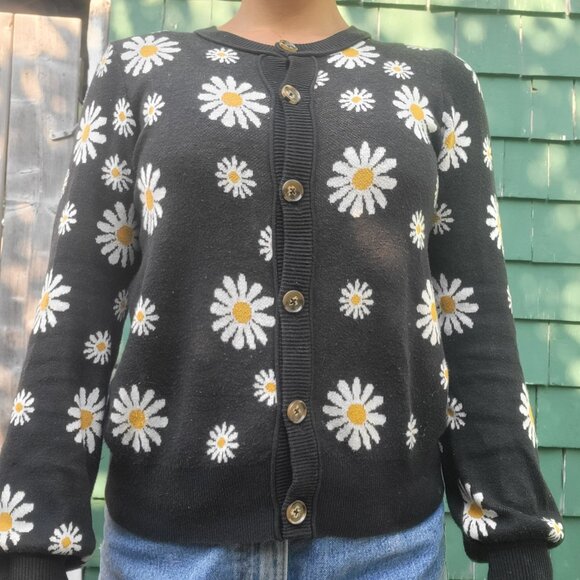 Vintage Daisy Print Cardigan - Picture 1 of 4